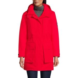 Lands End plus squall cherry red jacket